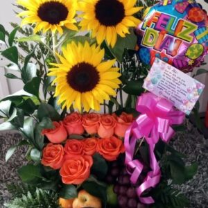 Trio girasoles frutales