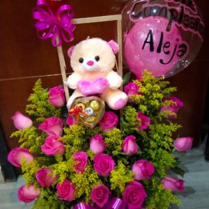 Columpio por 24 rosas y chocolate