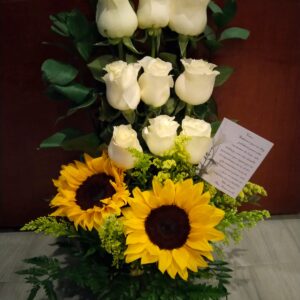 9 Rosas y girasoles
