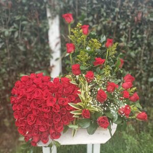 Corazón I LOVE  de rosas