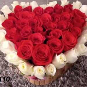 Corazón rojo y blanco