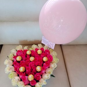 Corazón quinceañera con ferrero