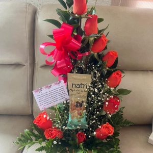 Espiral de 10 rosas y maní