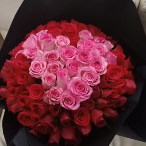 Bouquet por 120 rosas, corazón