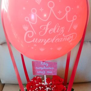 Caja por 9 rosas y bomba