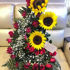 Caracol con girasoles